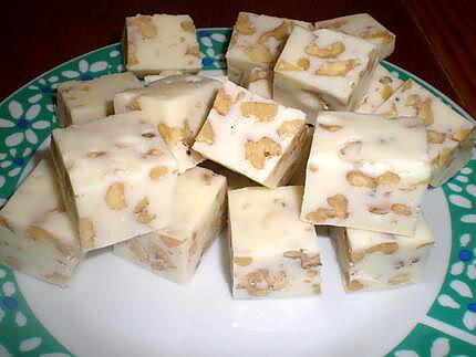 recette fudge au chocolat blanc,noix