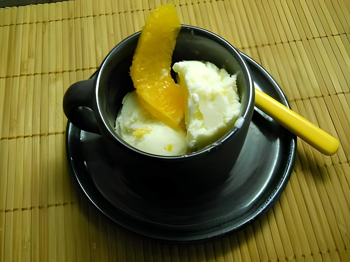 recette Glace au fromage blanc et aux zestes d'orange