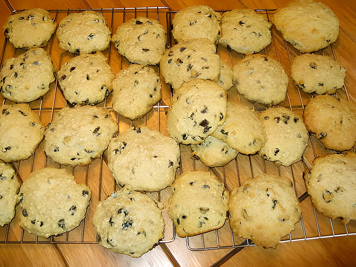 recette Biscuits à l'avoine et raisins sec ( pépittes de chocolat )