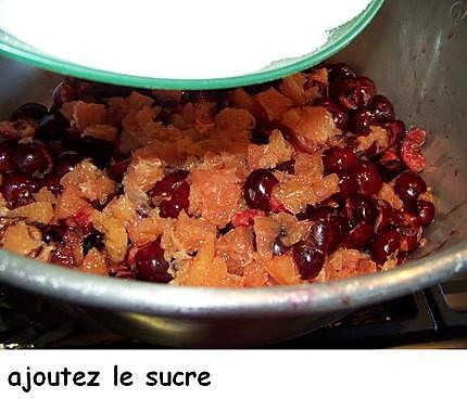 recette Marmelade de cerises au pamplemousse