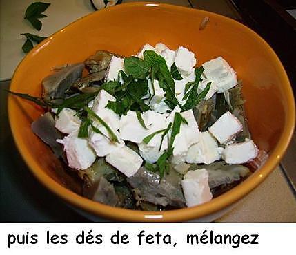 recette Salade d’artichaut à la feta et à la menthe