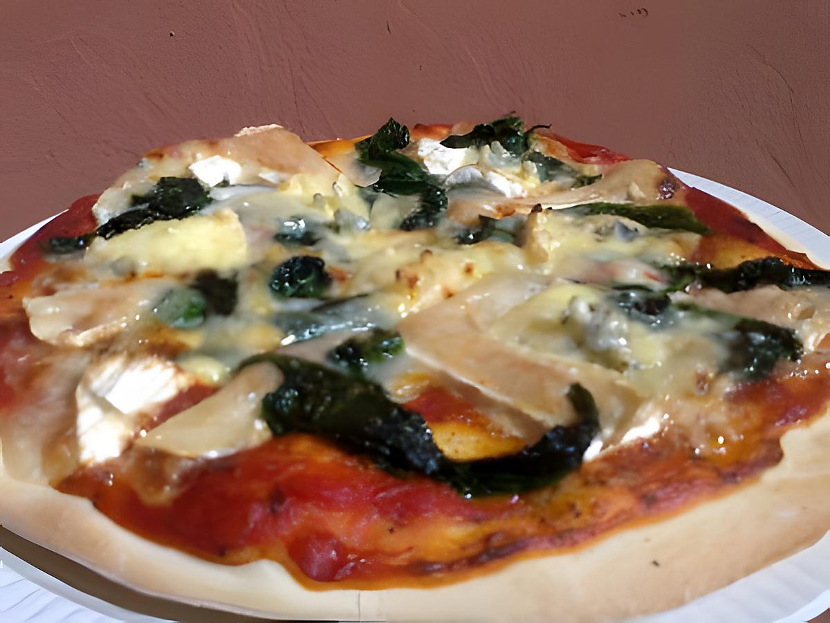 recette Pizza aux épinards - fromage