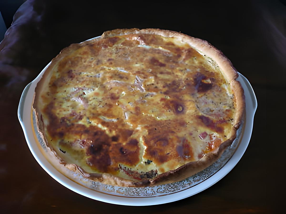 recette Quiche poulet/bacon/cantal