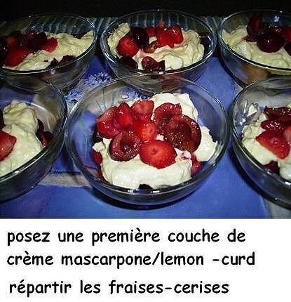 recette Tiramisu " lemon curd fraises et cerises "