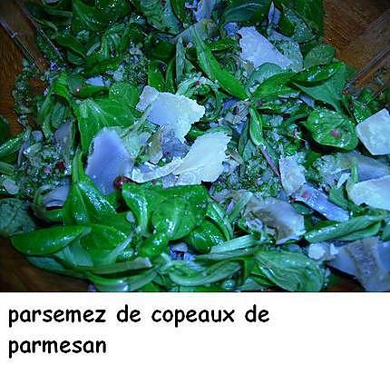 recette Salade de mâche et artichauts - pesto persil-amandes