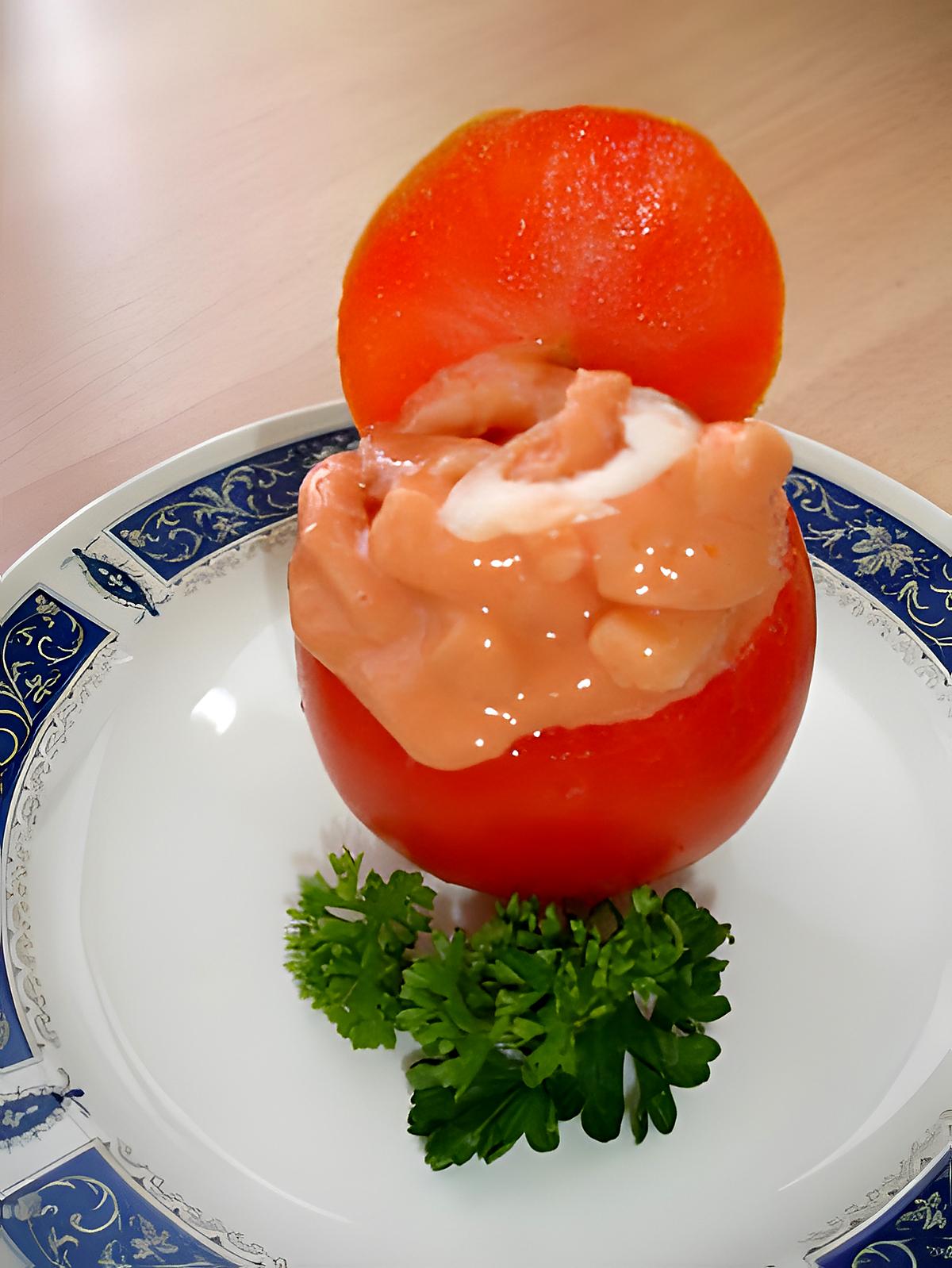 recette Tomate Cocktail Crevettes Pommes dans une tomate