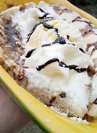 recette Banane chaude nutella coco chantilly express