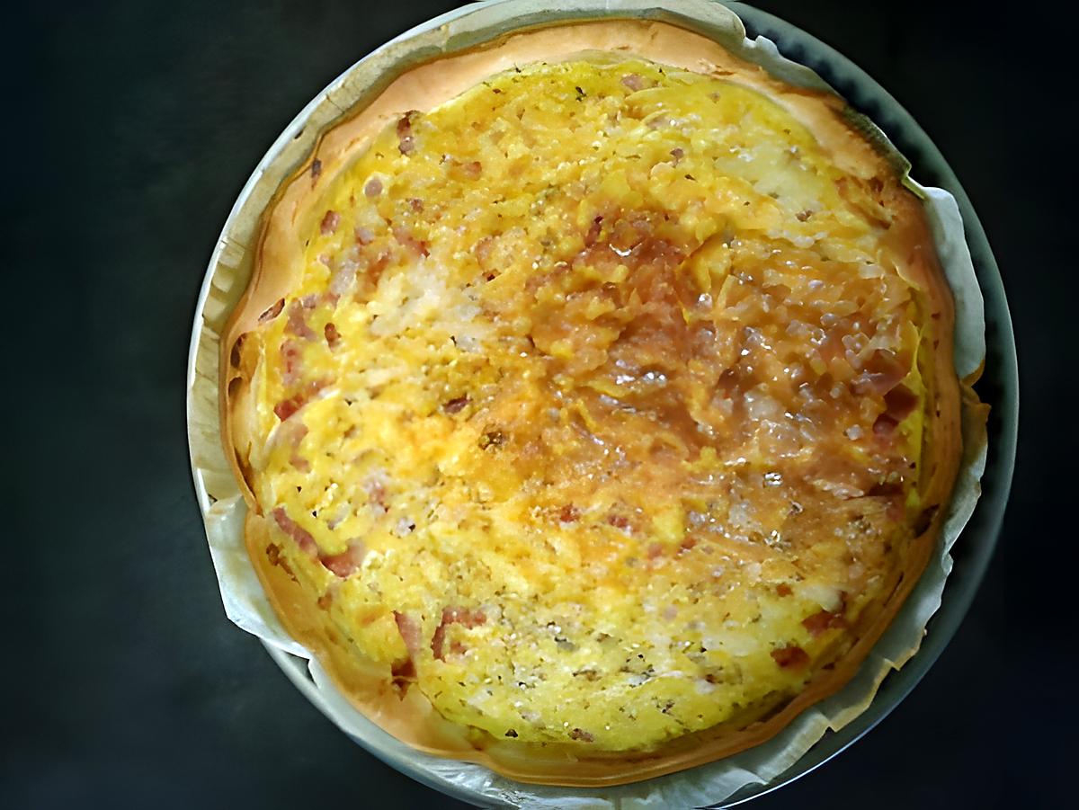 recette quiche lardons, dés de jambon a la crême