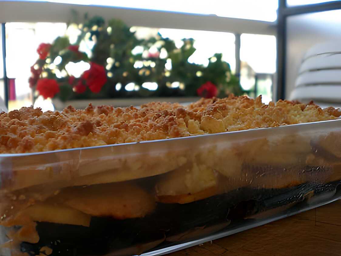 Crumble o boudin et o pommes