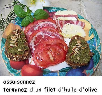 recette Assiette "saveurs d’Italie"