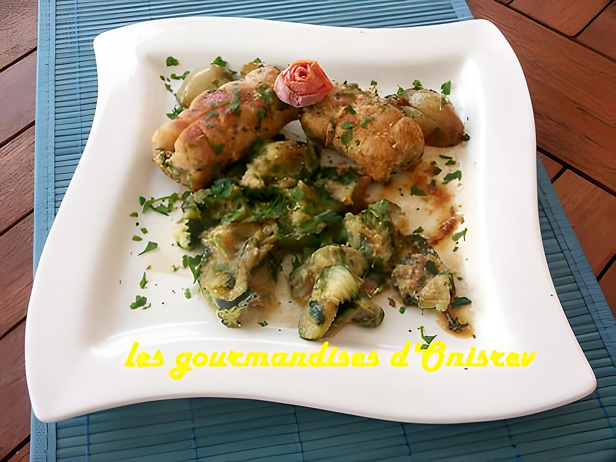 recette Roulade de poulet au jambon et au cresson