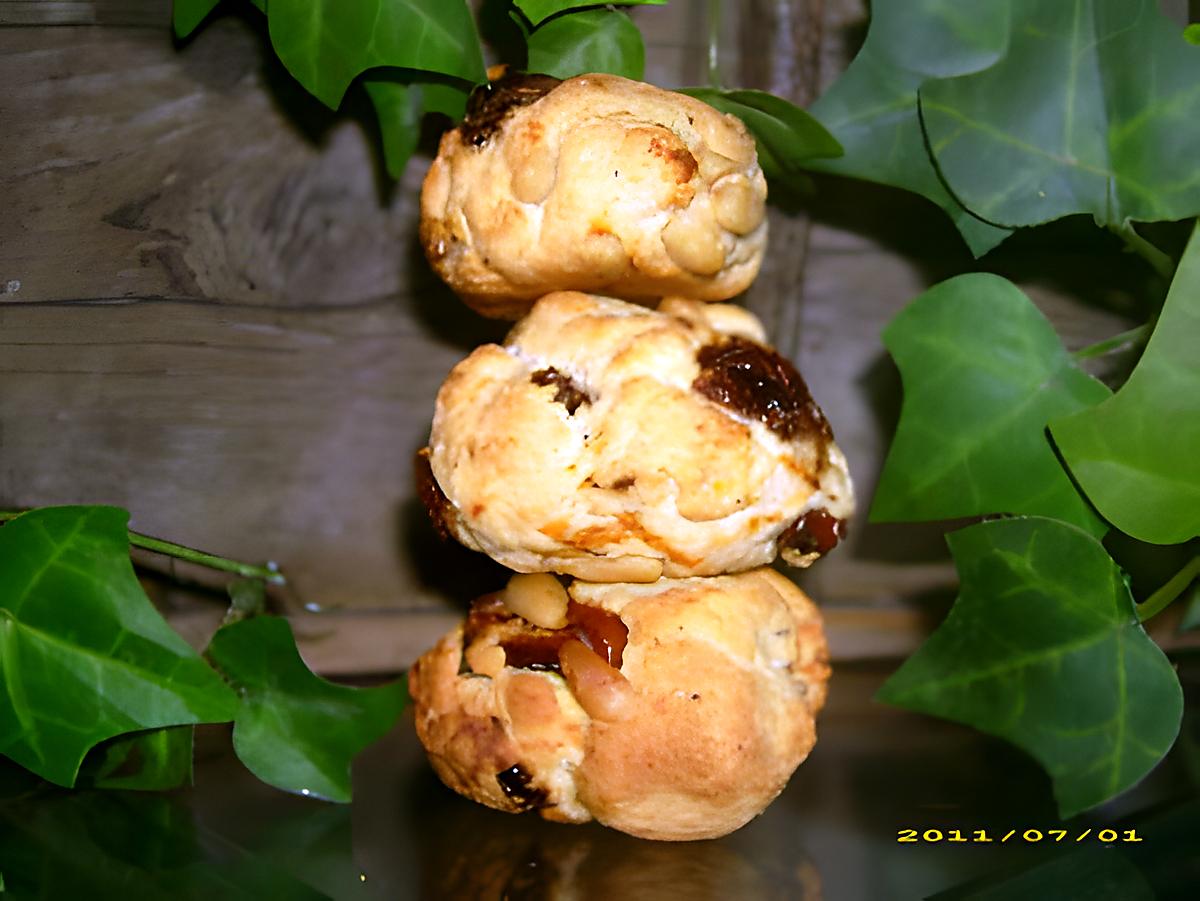 recette cookies salés aux tomates confites et pignons