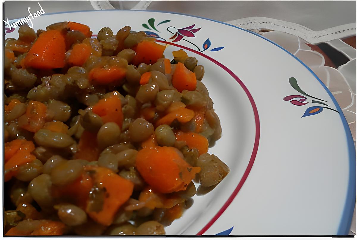 recette Salade lentilles carottes à l'huile d'argan