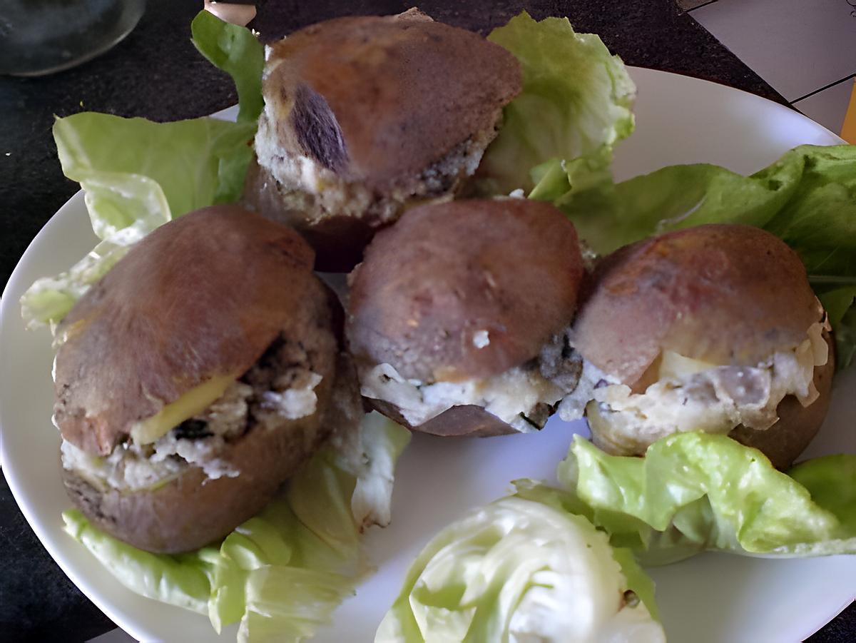 recette Pommes de terre farcies aux champignons