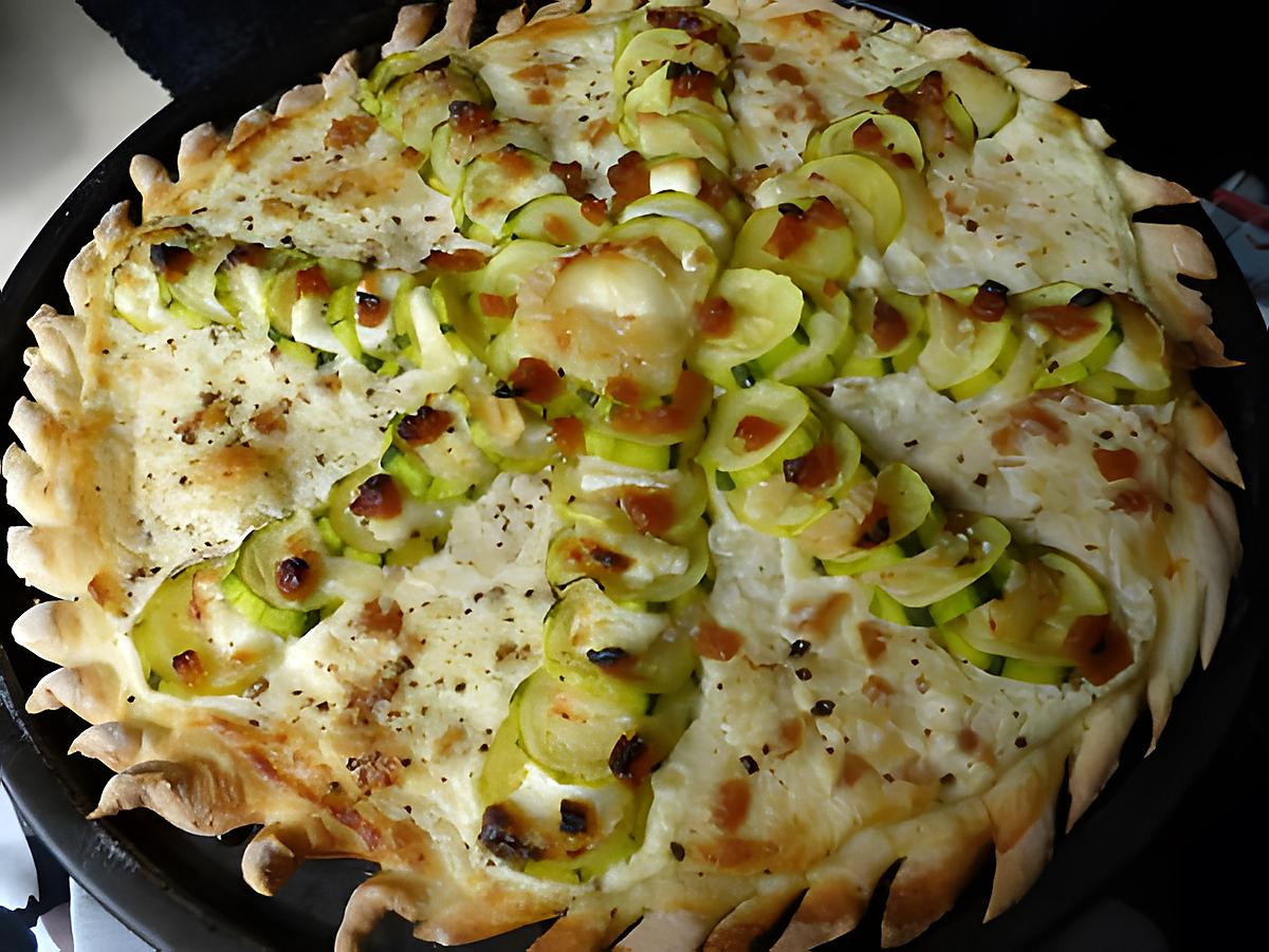 recette Pizza aux courgettes-chèvre-abricots