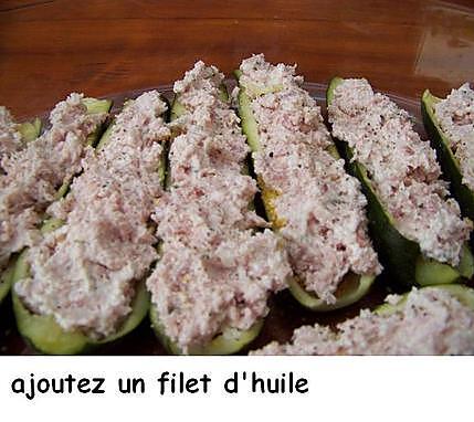 recette Courgettes farcies au jambon ,boursin et couscous parfumé