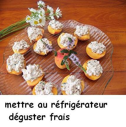 recette Abricots fourrés "thon-faisselle de Rians et menthe "