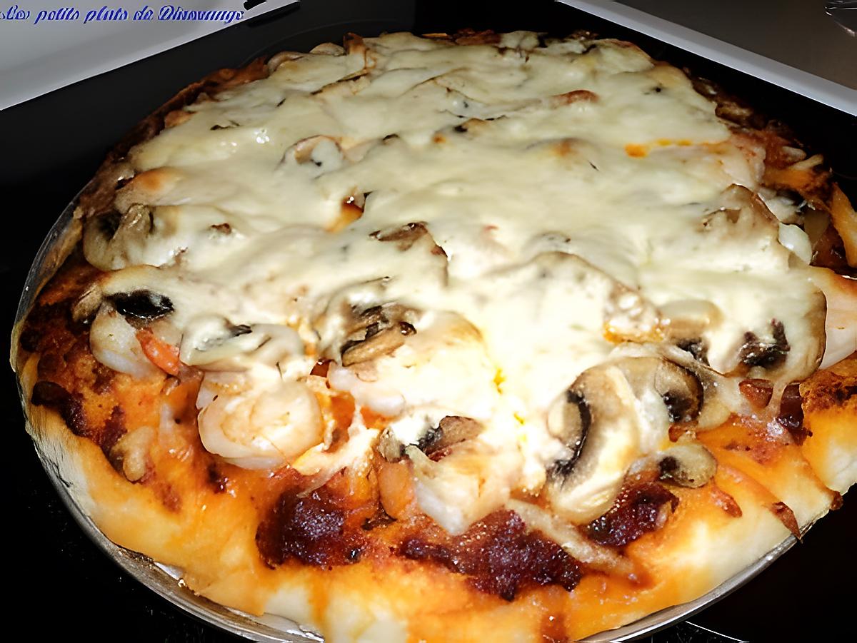 recette Pizza aux crevettes et pesto