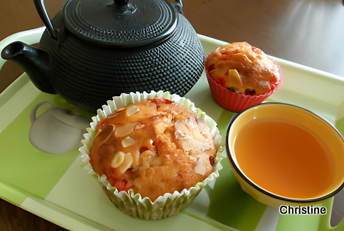 recette Muffins groseilles-pralines roses-amandes