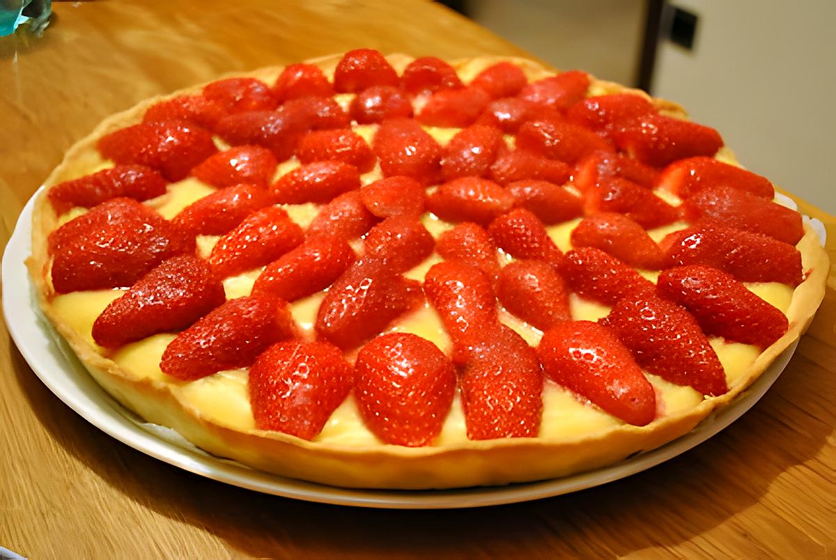 recette Tarte aux fraises et à la crème patissière à la vanille