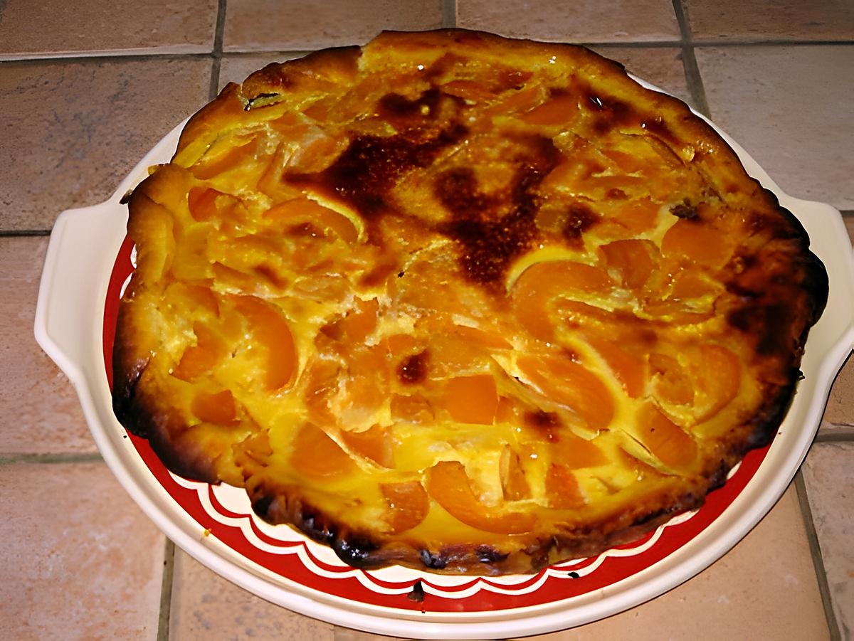 recette tarte au flan aux abricots