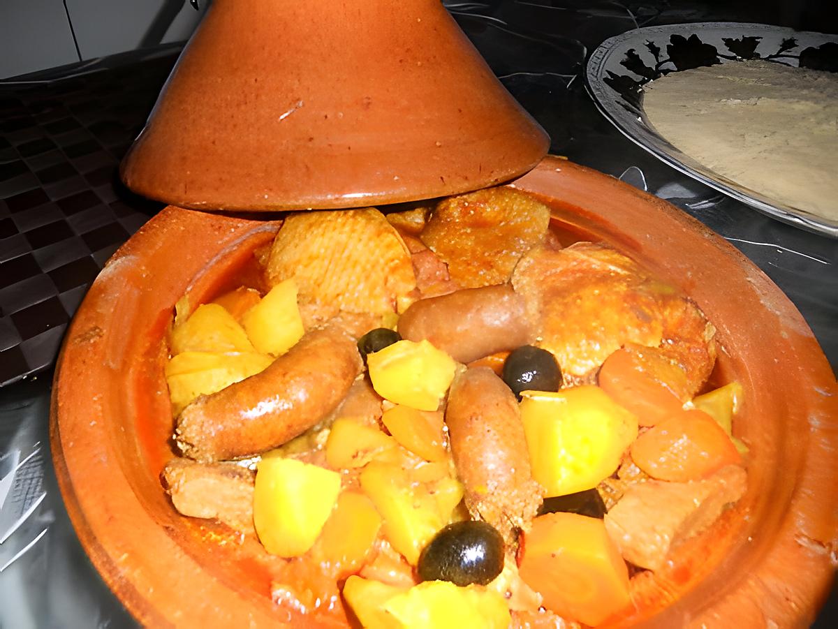 recette Tajine poulet merguez bombay