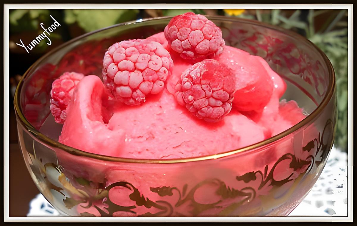 recette Glace à la framboise (sans  sorbetière)