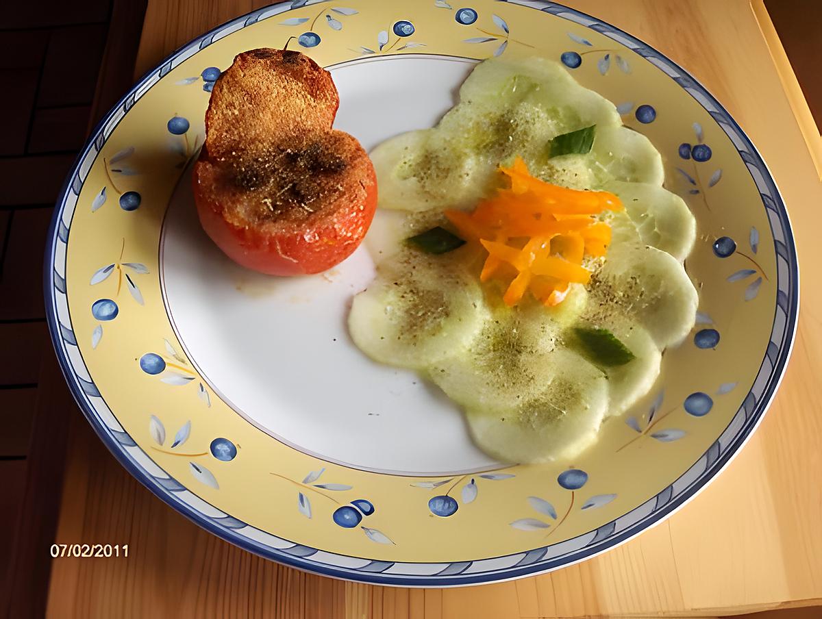 recette Chaud-Froid de Tomate provençale et concombre