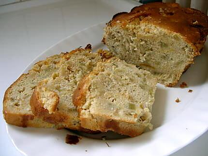 recette CAKE A LA RHUBARBE-PECHE-BRUGNON