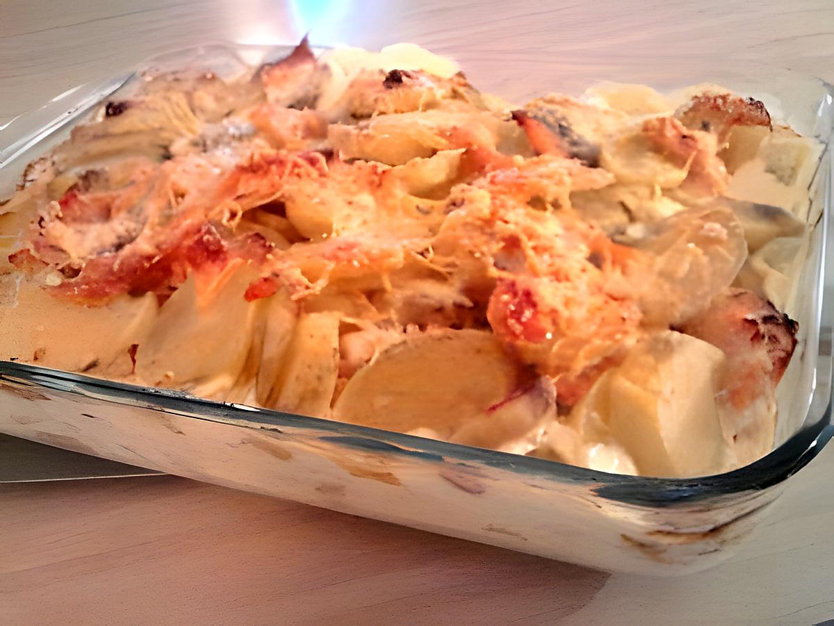 recette Lasagne de pomme de terre aux 2 saumons