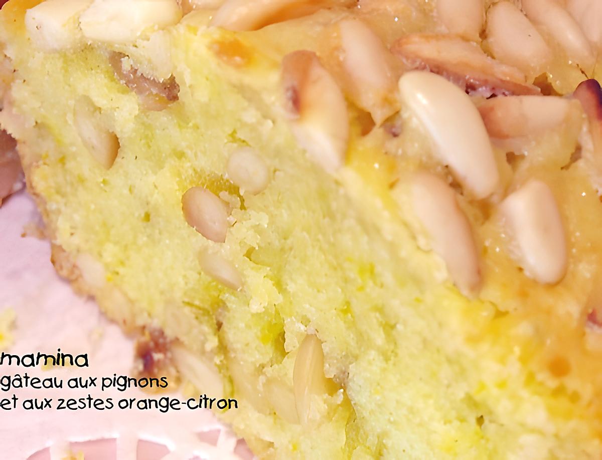 recette Gâteau aux pignons et zestes orange citron