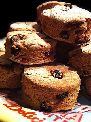 recette British Breakfast: Scones raisins / cranberries !