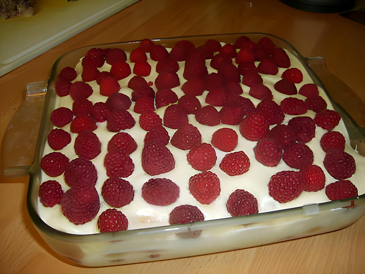 recette Le tiramisù aux framboises