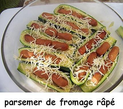 recette Hot dog de courgettes aux saucisses cocktail