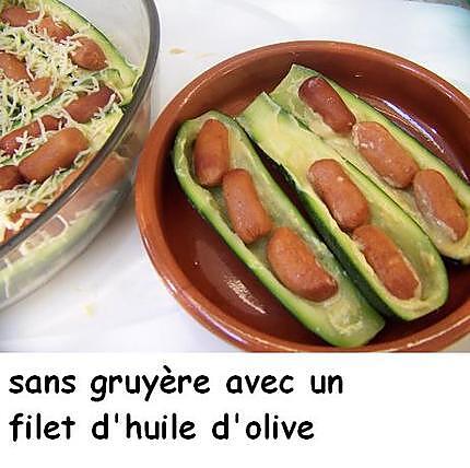 recette Hot dog de courgettes aux saucisses cocktail