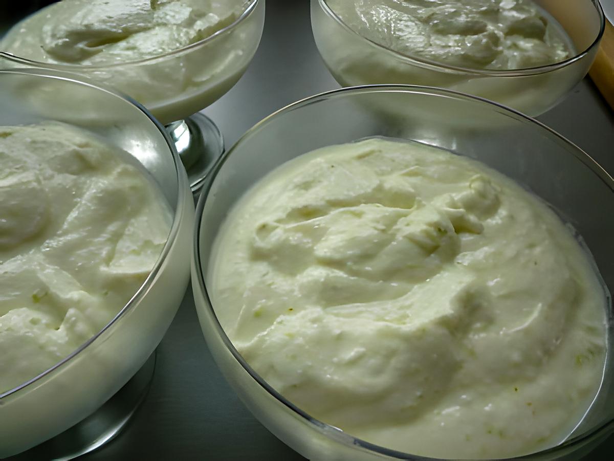 recette Mousse de fromage blanc au citron vert