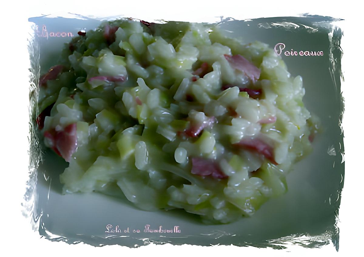 recette Risotto aux poireaux et bacon