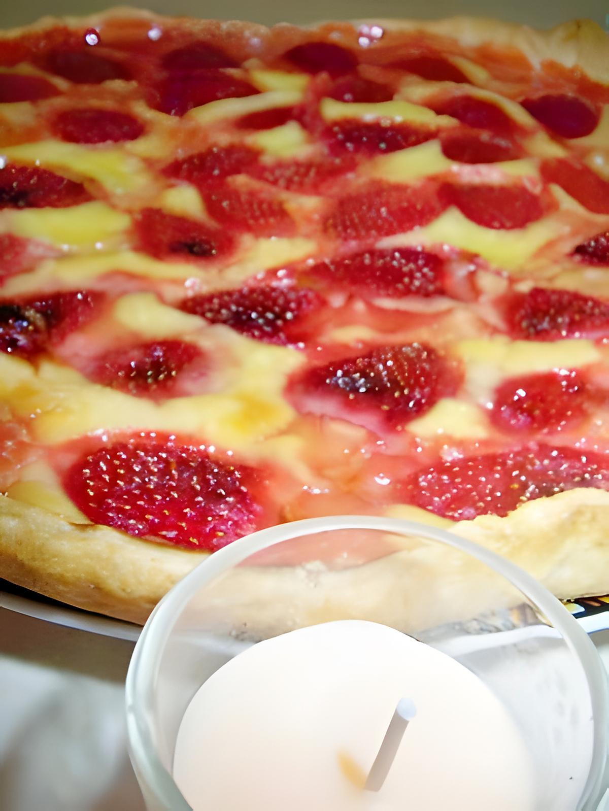 recette Tarte au flan patissier & fraises