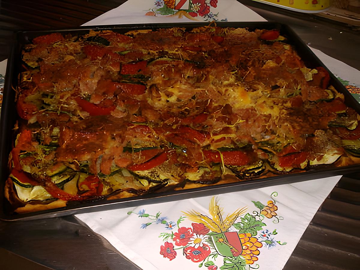 recette Quiche au thon, courgettes , tomates.