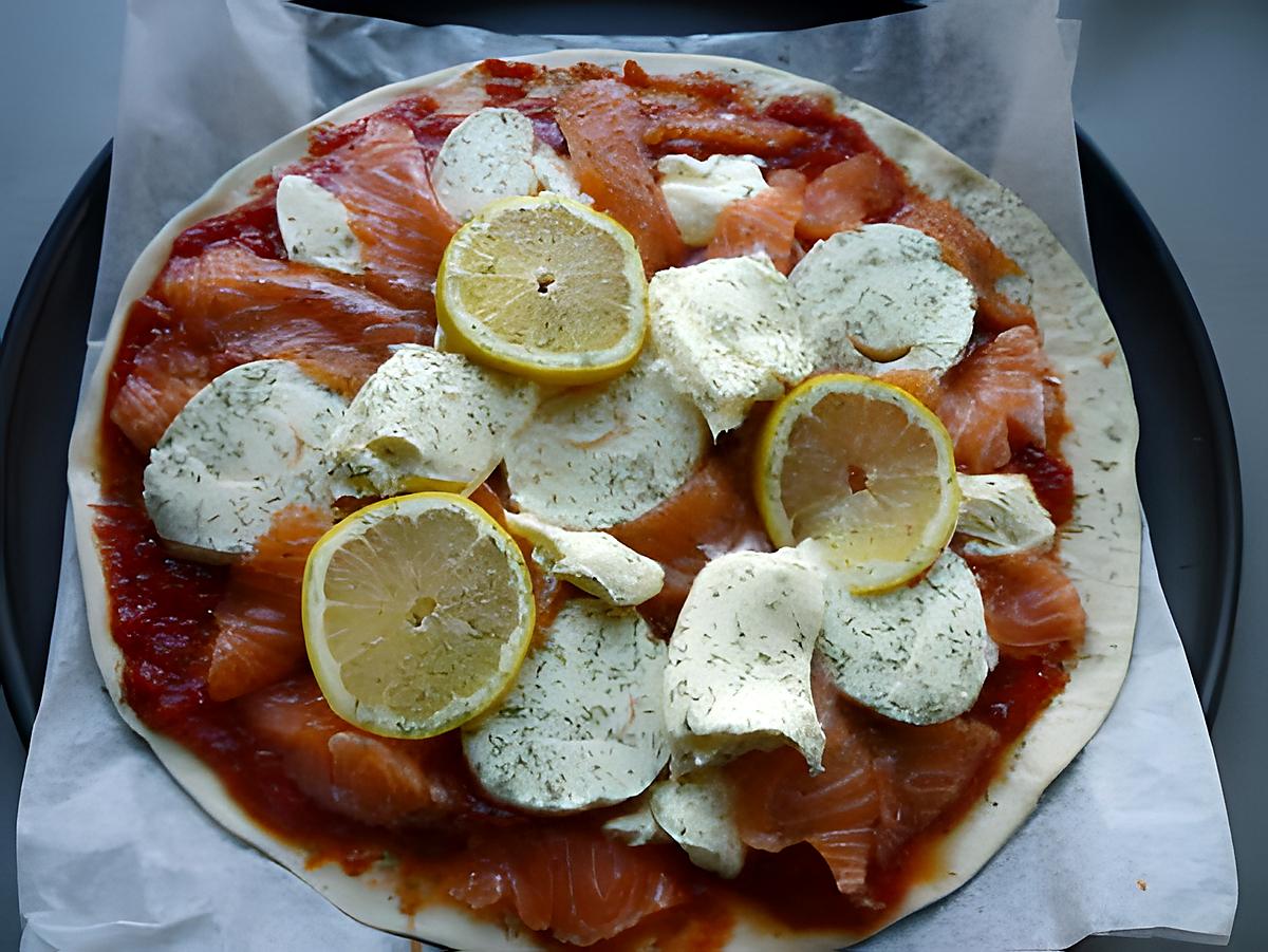 recette Pizza au saumon frais