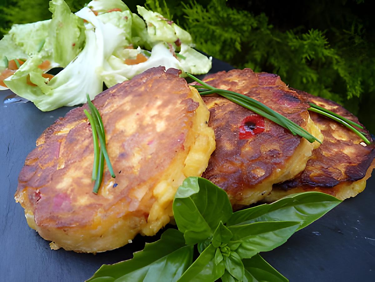 recette Galette mais-amande-poivrons