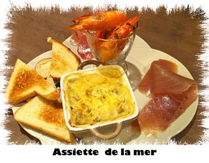 recette Assiette marine avec sa mini-cocotte de la mer, ses gambas et ses toasts de thon fumé