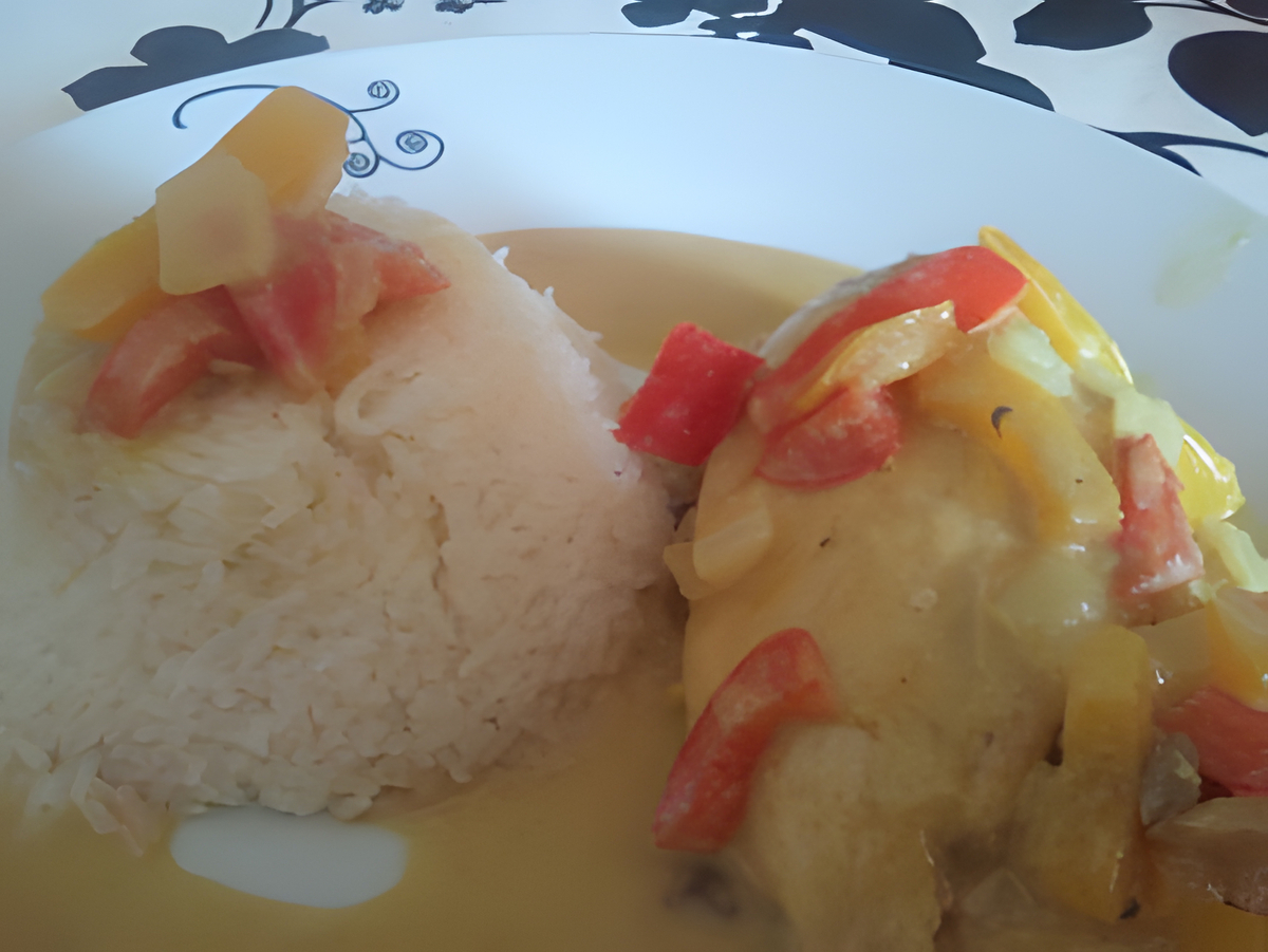 recette Poulet au lait de coco et curry au Wok