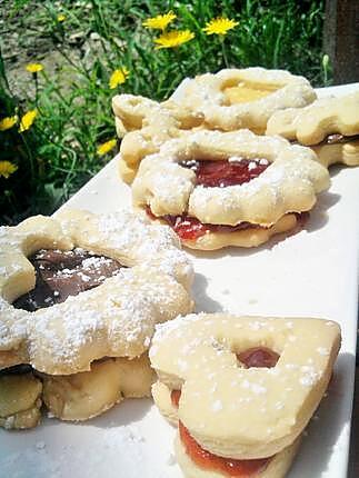 recette Assortiment de lunettes au lemon curd & à la confiture de fraise & nutella