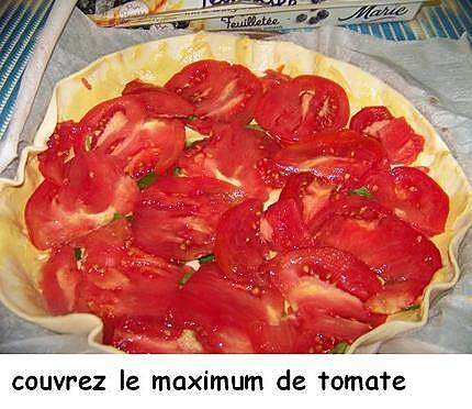 recette Tarte moutarde, tomate,  brebis et basilic