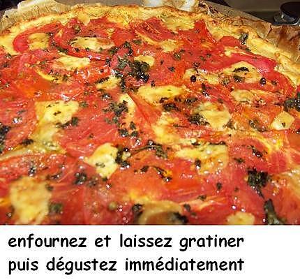 recette Tarte moutarde, tomate,  brebis et basilic