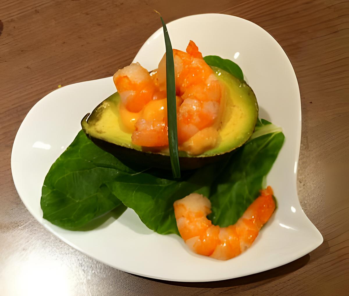 recette Avocats aux crevettes