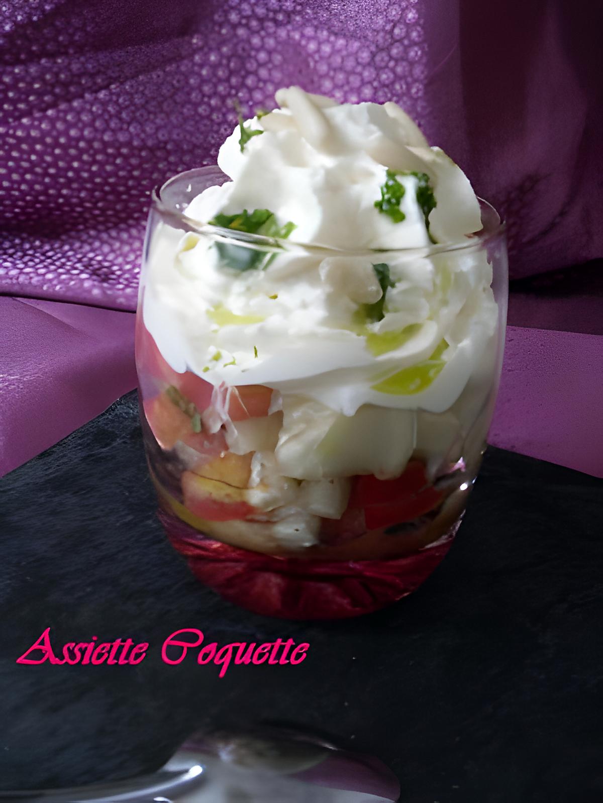 recette Verrines de légumes croquants et sa chantilly au chèvre doux