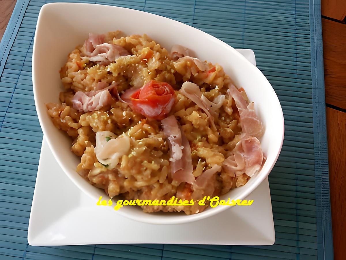 recette Risotto au poivron rouge et jambon de Parme