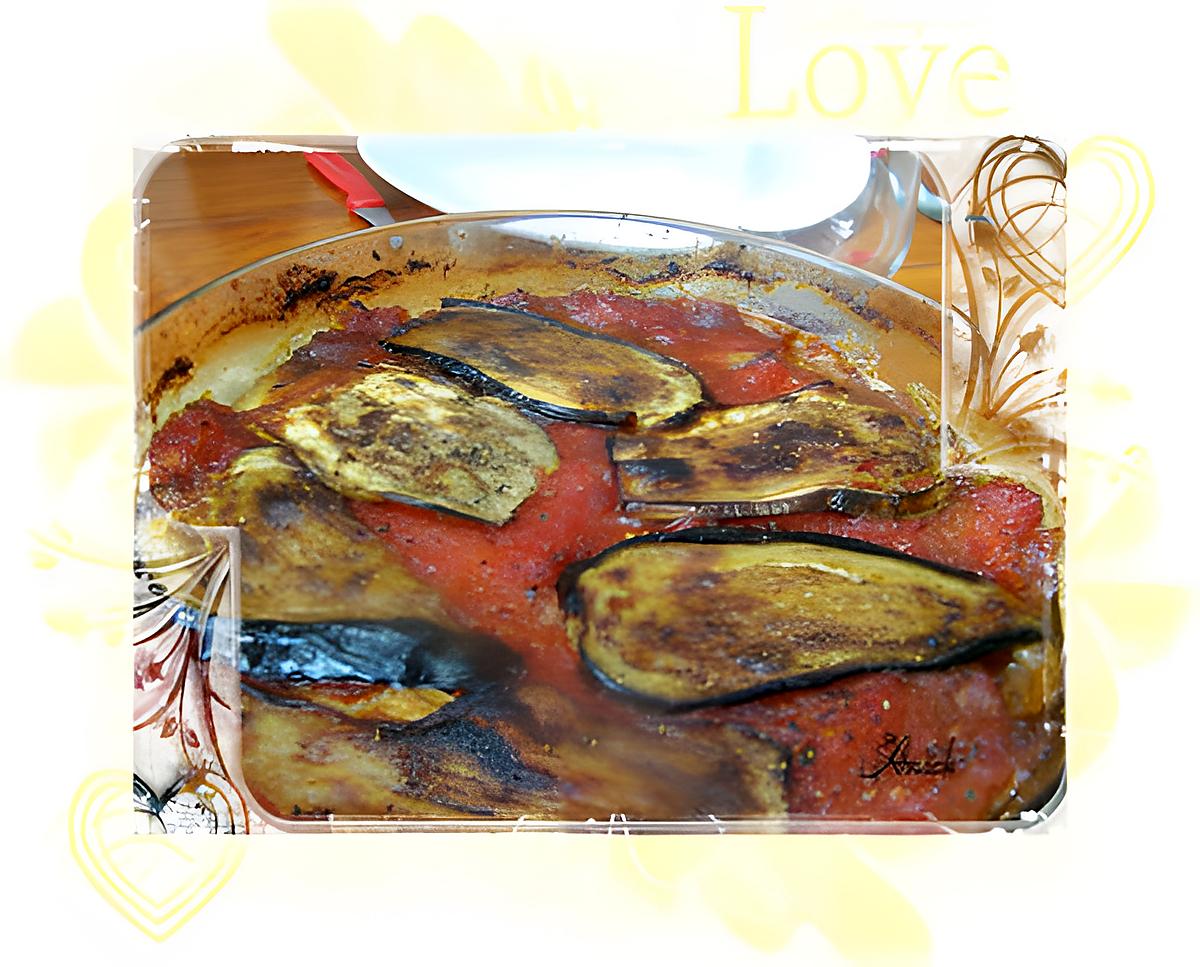 recette Aubergines bicolores  à la sauce tomate